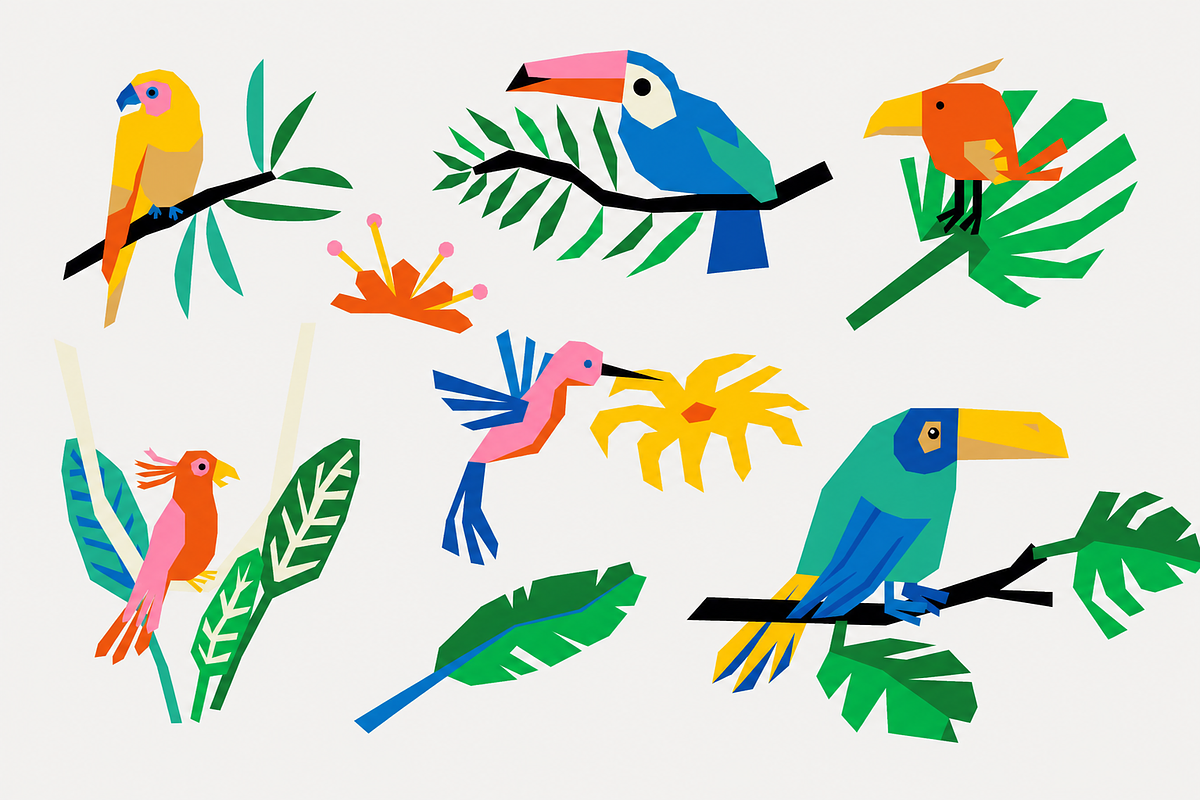 Hand-Cut Paper Flowers & Birds, a Decorative Illustration by Anna Studio (Photo 11 of 11)