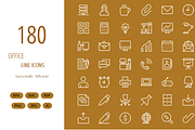 180 Office line icons, an Icon by Dinosoftlabs (Thumbnail 1 of 2)