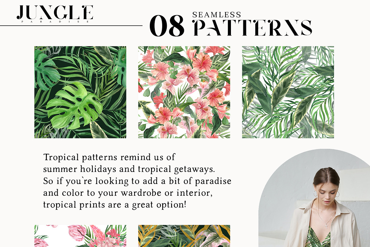 Jungle Paradise Pink Tropical Floral, a Decorative Illustration by Catch the Dream Art (Photo 14 of 17)