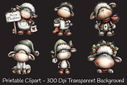 Christmas Sheep Clipart, an Illustration by RobertsArt (Thumbnail 6 of 7)