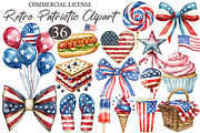 Retro Patriotic 4th of July Clipart, an Illustration by designcity5 (Thumbnail 1 of 5)