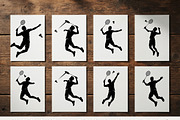 60 Badminton Player Smash Silhouette, a Person Illustration by Amazin_art (Thumbnail 1 of 42)