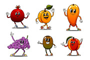 Cartoon groovy fruits, an Illustration by Vector Tradition (Thumbnail 1 of 3)