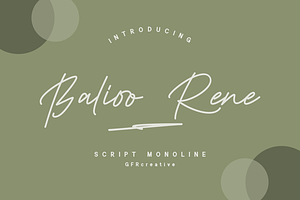 Balioo Rene - Script Monoline Font