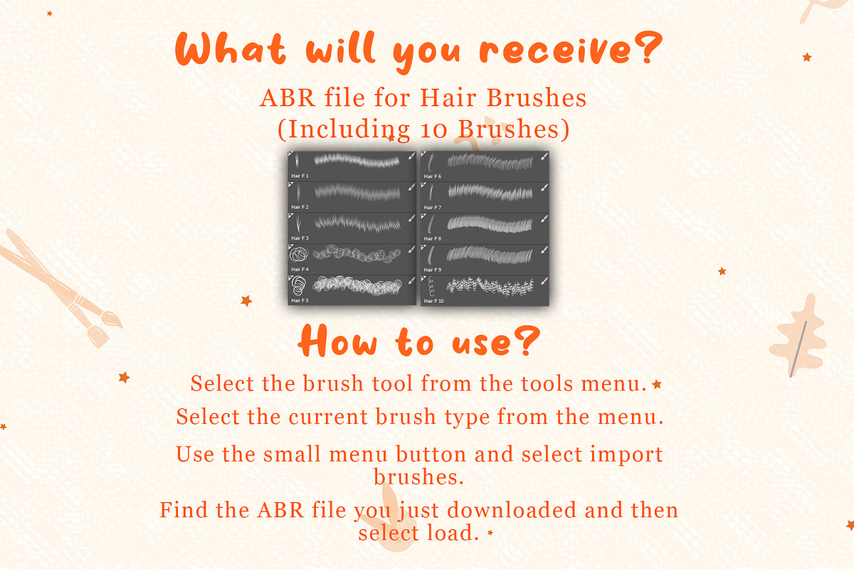 10 Photoshop Hair Brushes Pack, a Brush Add-On by Velo Graphic Studio (Photo 6 of 6)