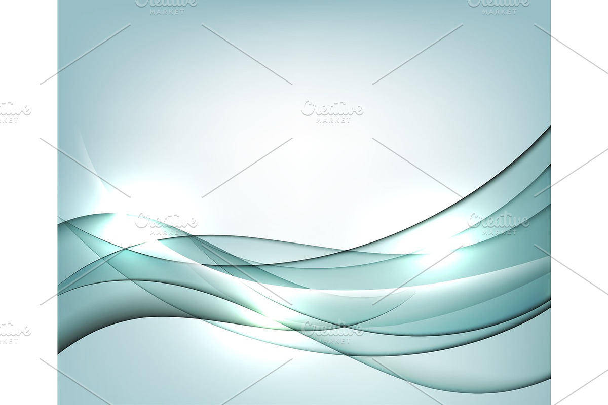 Blue vector Template Abstract background with transparent curves lines. For flyer, brochure, booklet and websites design., a Technology Illustration by Marinstri