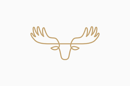 Moose antlers head logo vector icon, a Branding & Logo Template by VSTRD TYPEWORKS