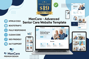 Mencare - Senior Care Website HTML