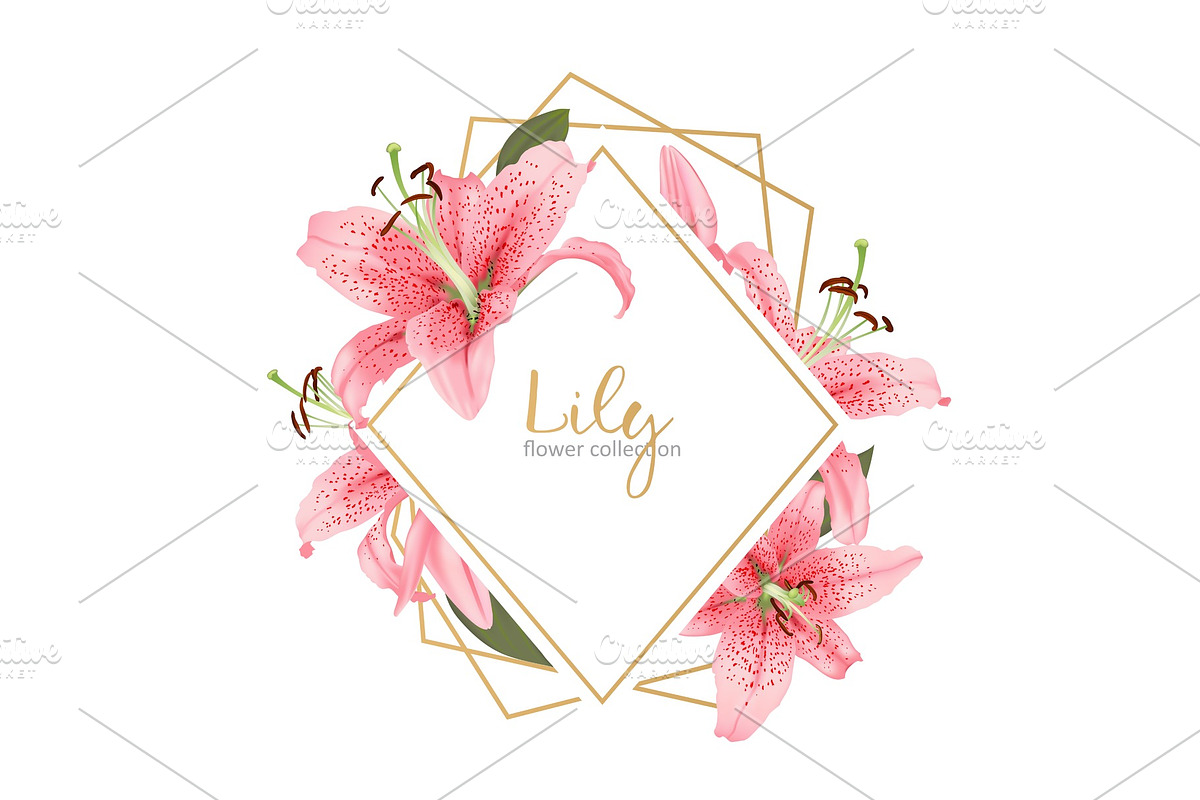 Wedding invitation with lily flowers, a Decorative Illustration by irska
