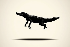 Leaping Alligator Silhouette Wildlif, an Animal Photo by Pixeness Studio
