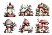 Rustic Woodland Christmas Clipart, a Seasonal Illustration by Creative Art (Thumbnail 7 of 7)