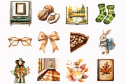 Watercolor Autumn Gallery Clipart, an Illustration by Design Market (Thumbnail 5 of 5)