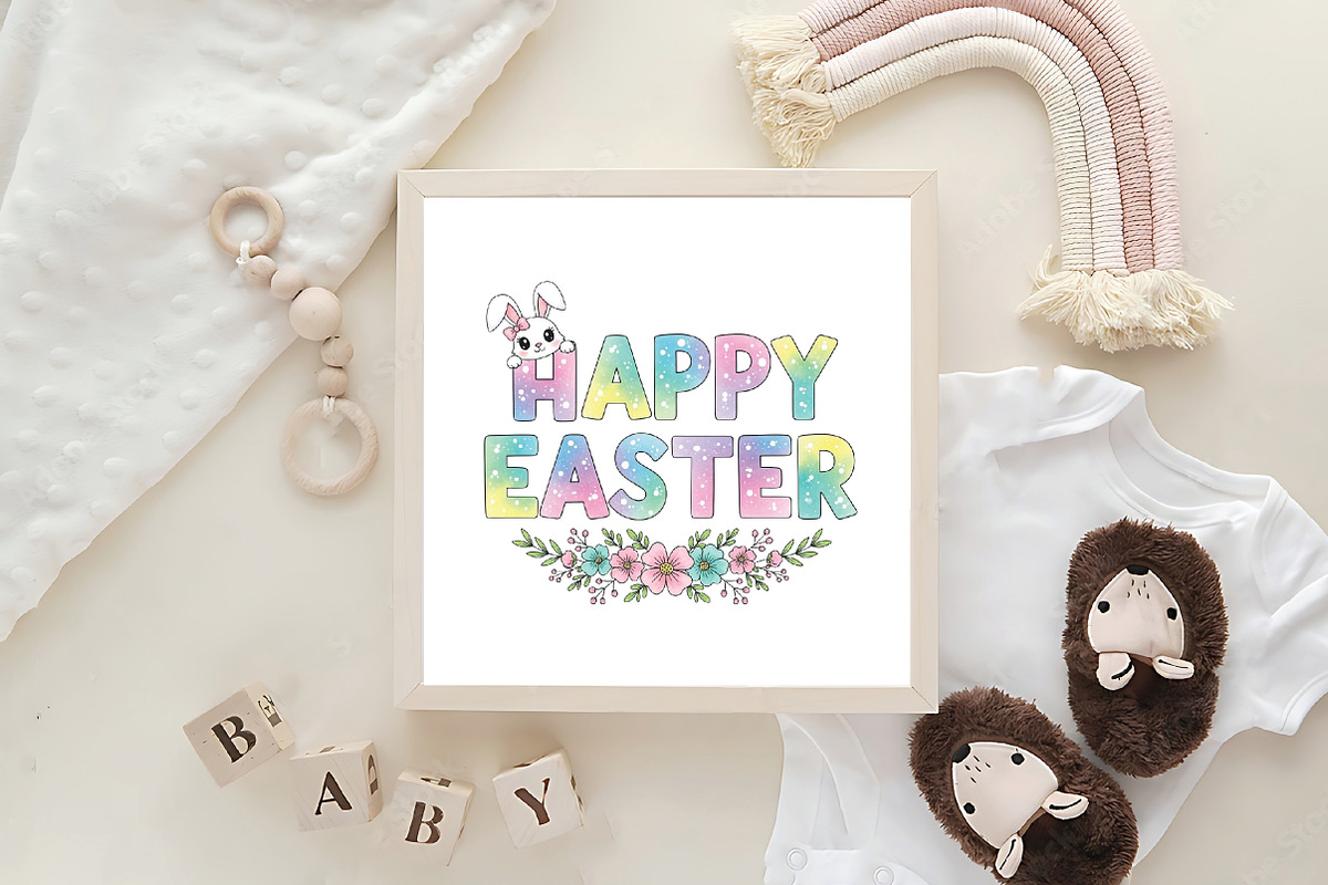 Happy Easter Bunny Clipart Png, an Illustration by CraftArtStudio (Photo 4 of 4)