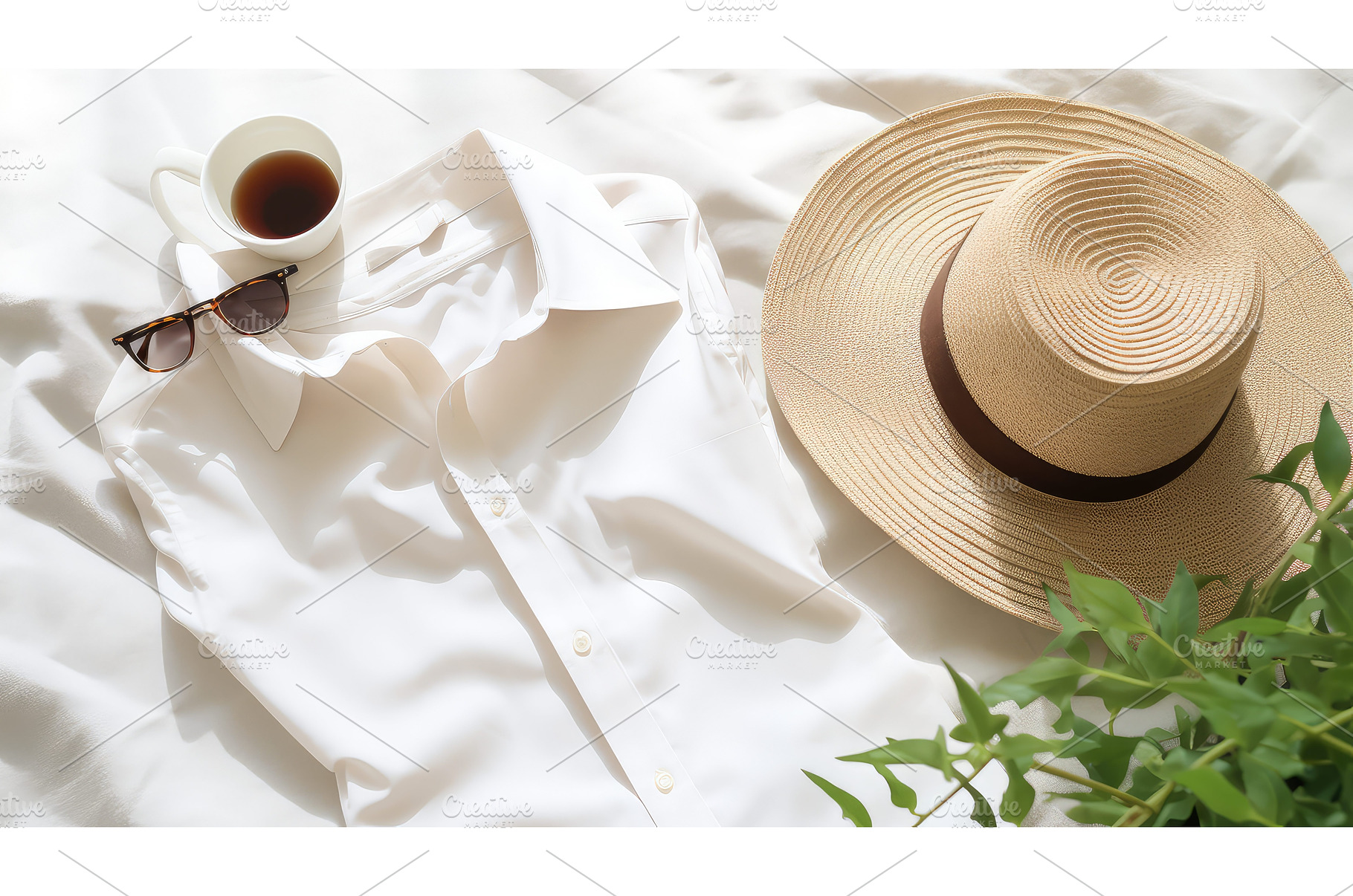 serene sun flatlay ai generated, a Background Photo by pikepicture