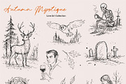 Autumn Mystique: Line Art Collection, a Decorative Illustration by divanovskaya_nv (Thumbnail 9 of 12)