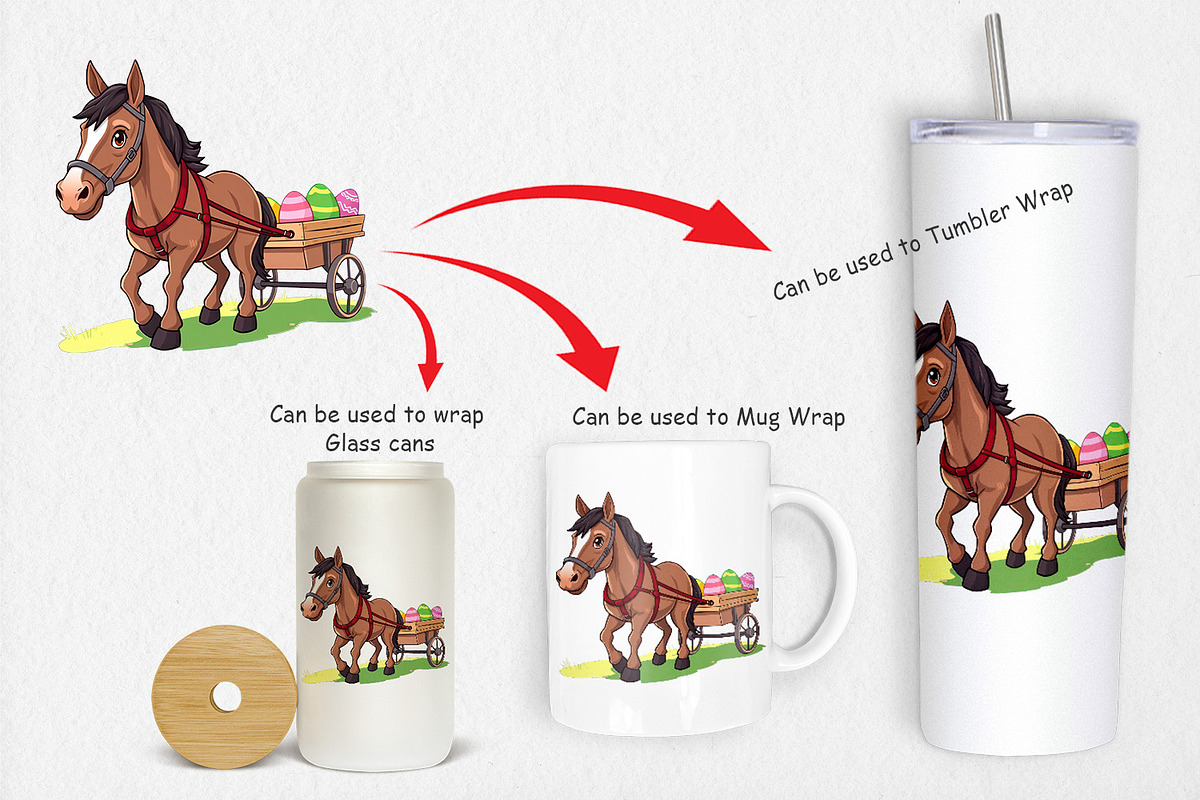 Easter Horse Clipart, a Graphic by Artnoy (Photo 4 of 5)