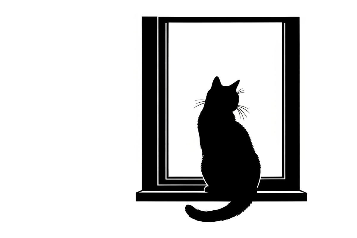 cat sitting by window silhouette, an Illustration by Amazin_art (Photo 8 of 25)