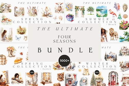 WATERCOLOR BUNDLE Four Seasons, a Decorative Illustration by Lana Elanor