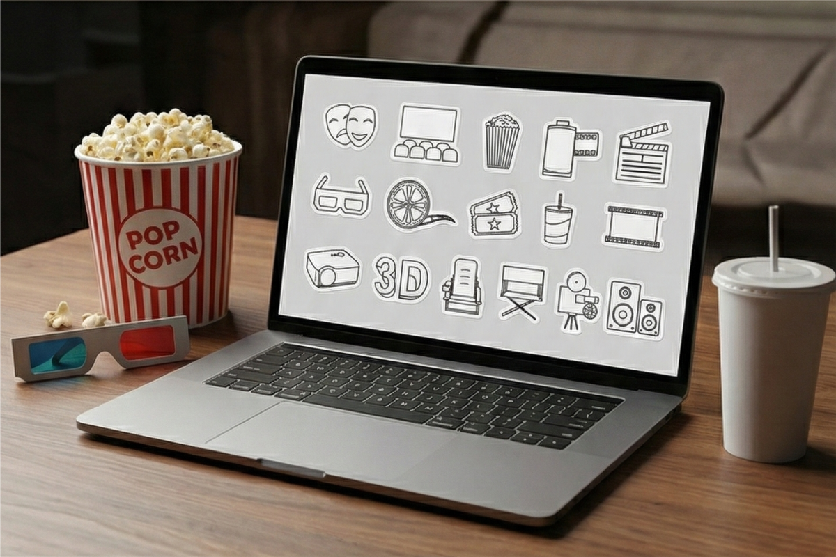 Cinema Icon Bundle, an Outline Icon by KiddoGlyphs Studio (Photo 3 of 4)