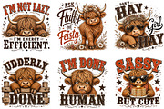 Funny Highland Cow Clipart Bundle, a Seasonal Illustration by OK Design (Thumbnail 3 of 6)