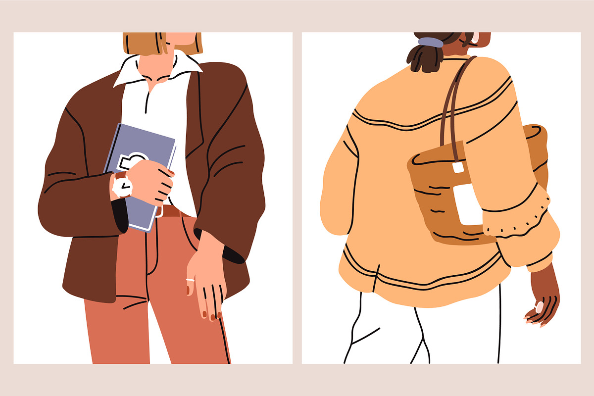 Modern women, fashion girls card set, a Person Illustration by Good Studio (Photo 3 of 4)