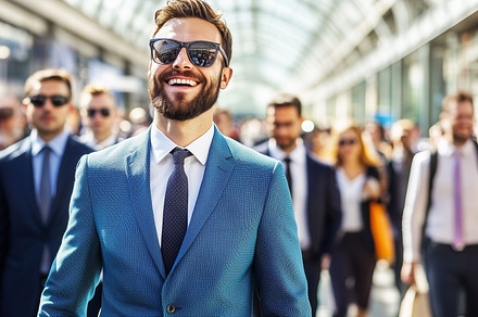 Confident businessman in a blue suit, a Person Photo by MistyDay