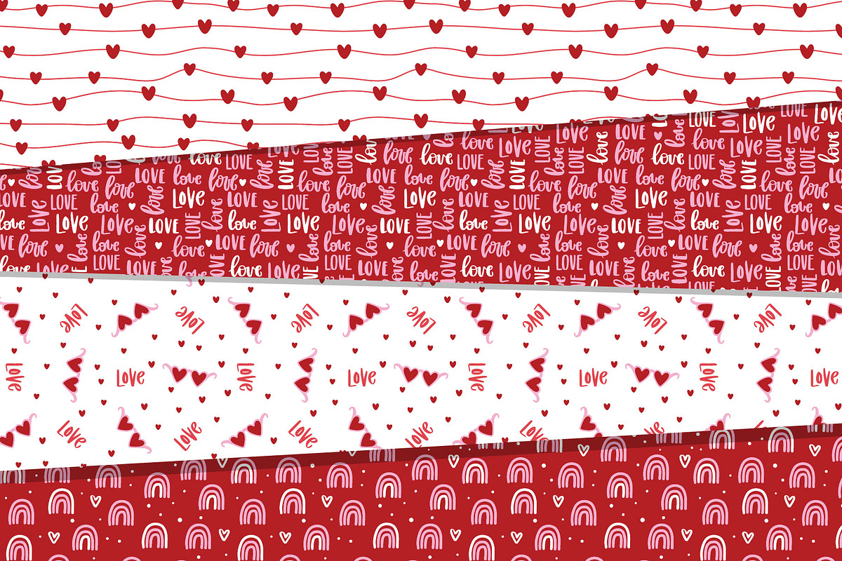 Valentines Day seamless patterns, a Decorative Illustration by rosypatterns (Photo 7 of 9)