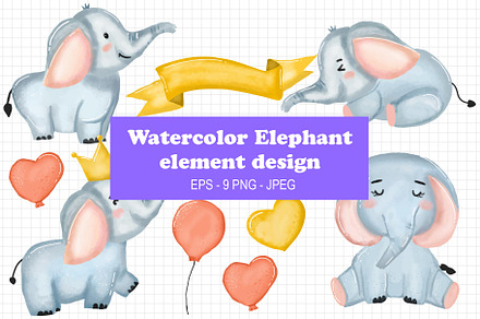 Watercolor elephant