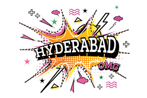 Hyderabad Comic Text In Pop Art