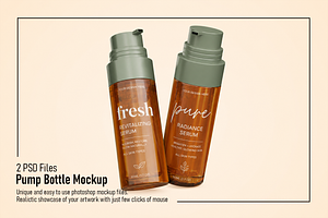 Serum Pump Bottle Mockup, a Packaging Mockup by Custom.scene