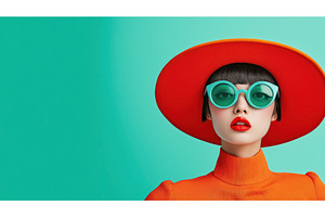 Fashionable Asian woman wearing bold, a Person Photo by Sergey Kotenev