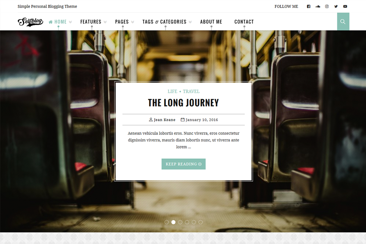 Selfblog | Simple Personal Theme, a WordPress Template by PalThemes (Photo 2 of 4)