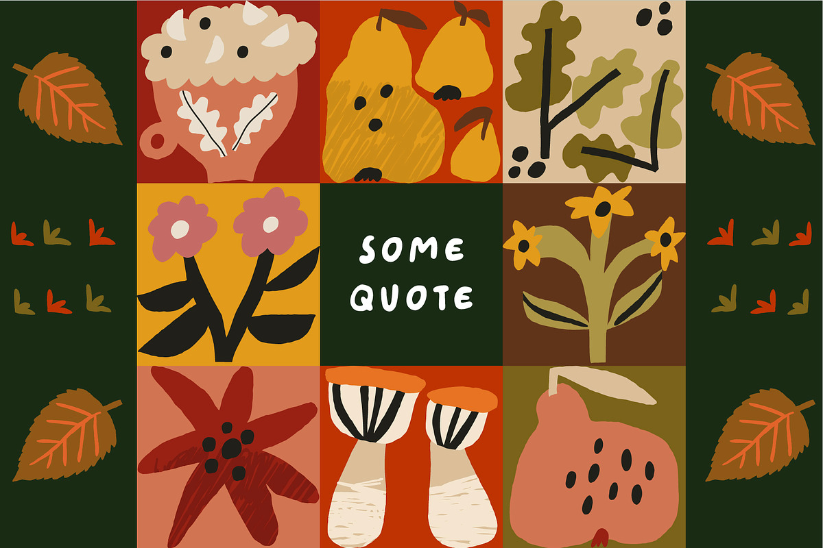 Autumn Blocks Fall Elements Clipart, a Seasonal Illustration by Olia (Photo 27 of 28)