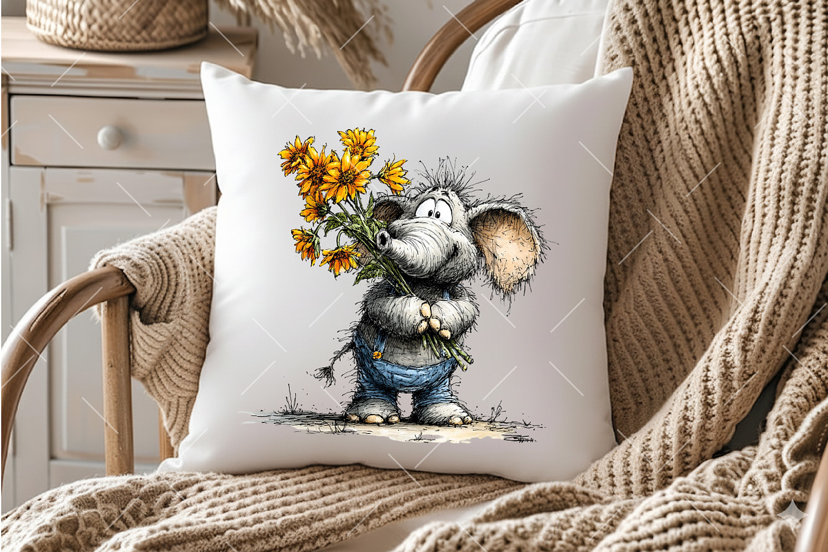 Sunflower Animal PNG Clipart Set, a Seasonal Illustration by OK Design (Photo 4 of 6)