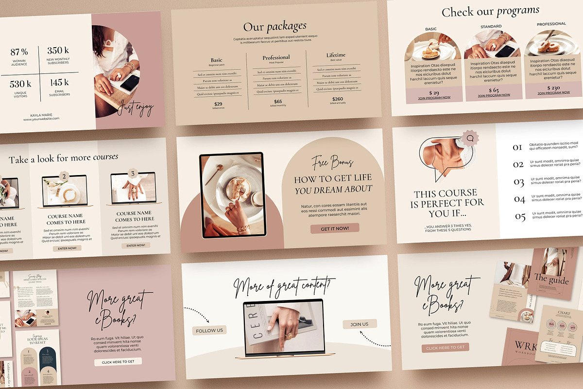 4 in 1 Course Creator Bundle CANVA, a Magazine Template by Mirazz (Photo 33 of 50)