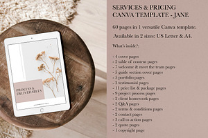 Services & Pricing Template JANE