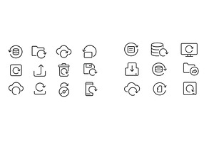 Collection of minimalist icons, a Technology Illustration by ZinetroN