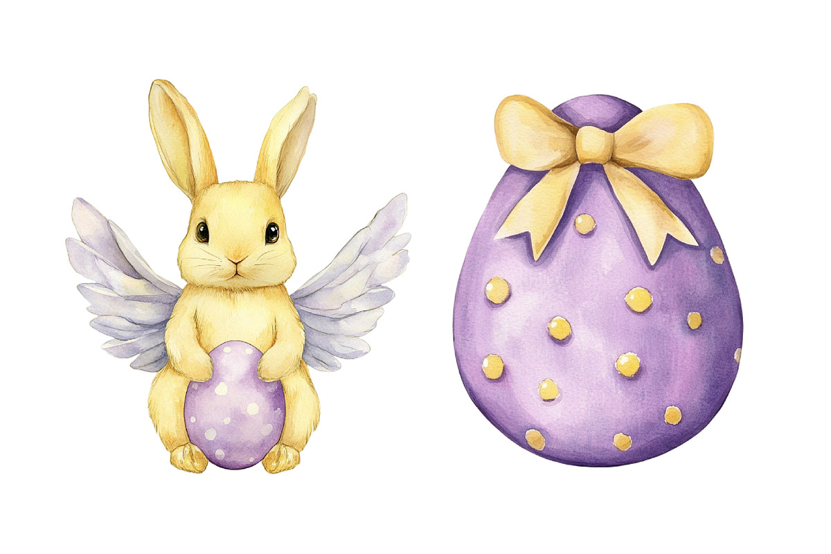 Watercolor Easter Eggs and Animals, an Illustration by SinaCreation (Photo 3 of 5)