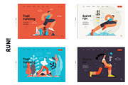 RUN! flat vector illustrations set, a Templates & Theme by Grivina's shop (Thumbnail 17 of 24)