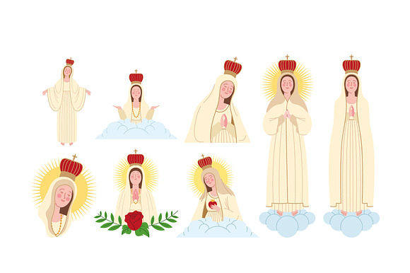 Virgin of Fatima Illustration Set preview 2