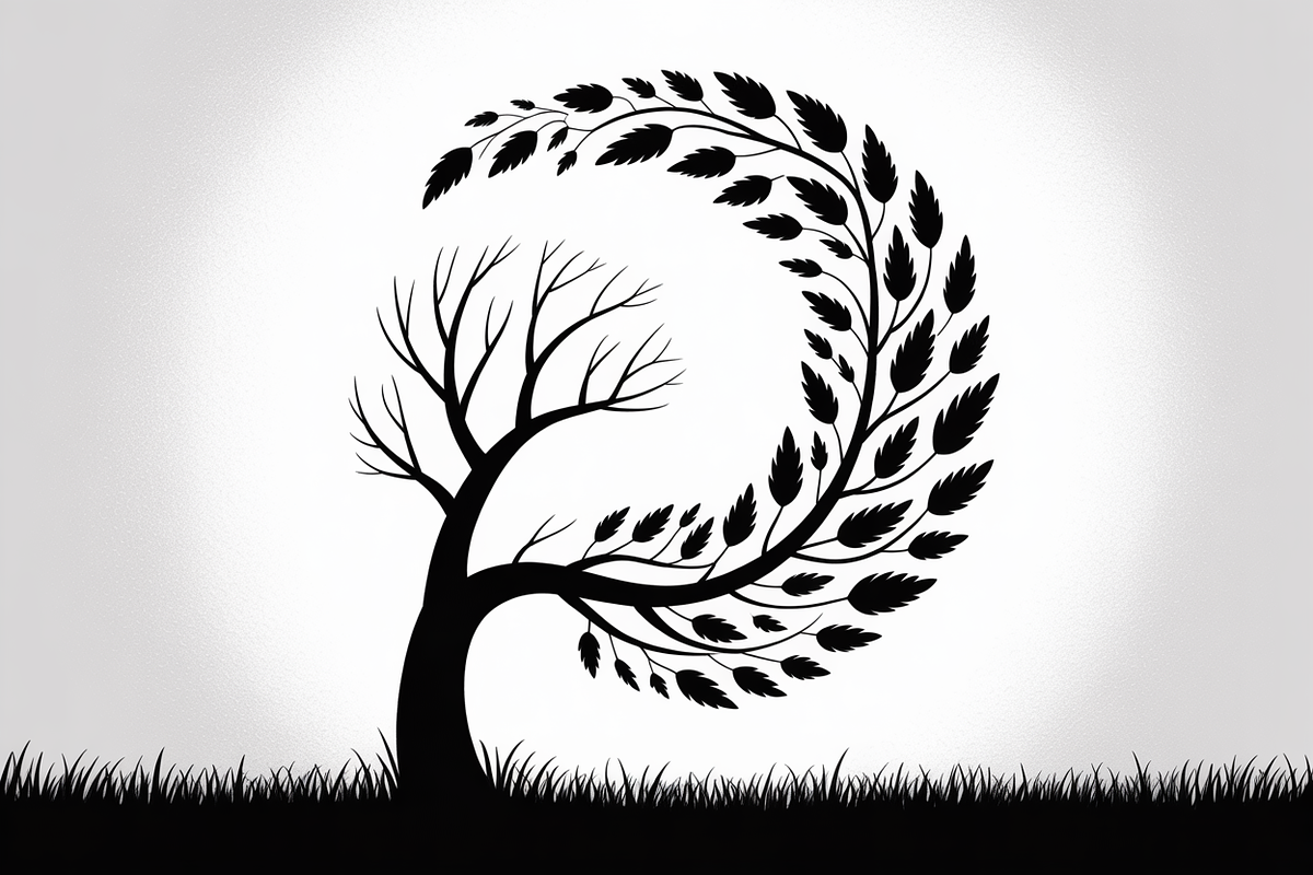 Whimsical Tree Silhouette Spiral, an Object Graphic by jahid234 (Photo 2 of 11)