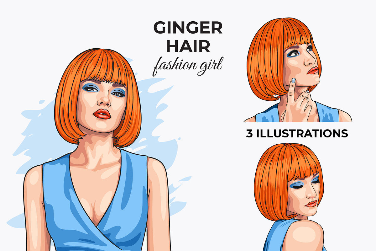 Vector Fashion Girl Portraits, a Person Illustration by Iryna Denysova (Photo 2 of 11)