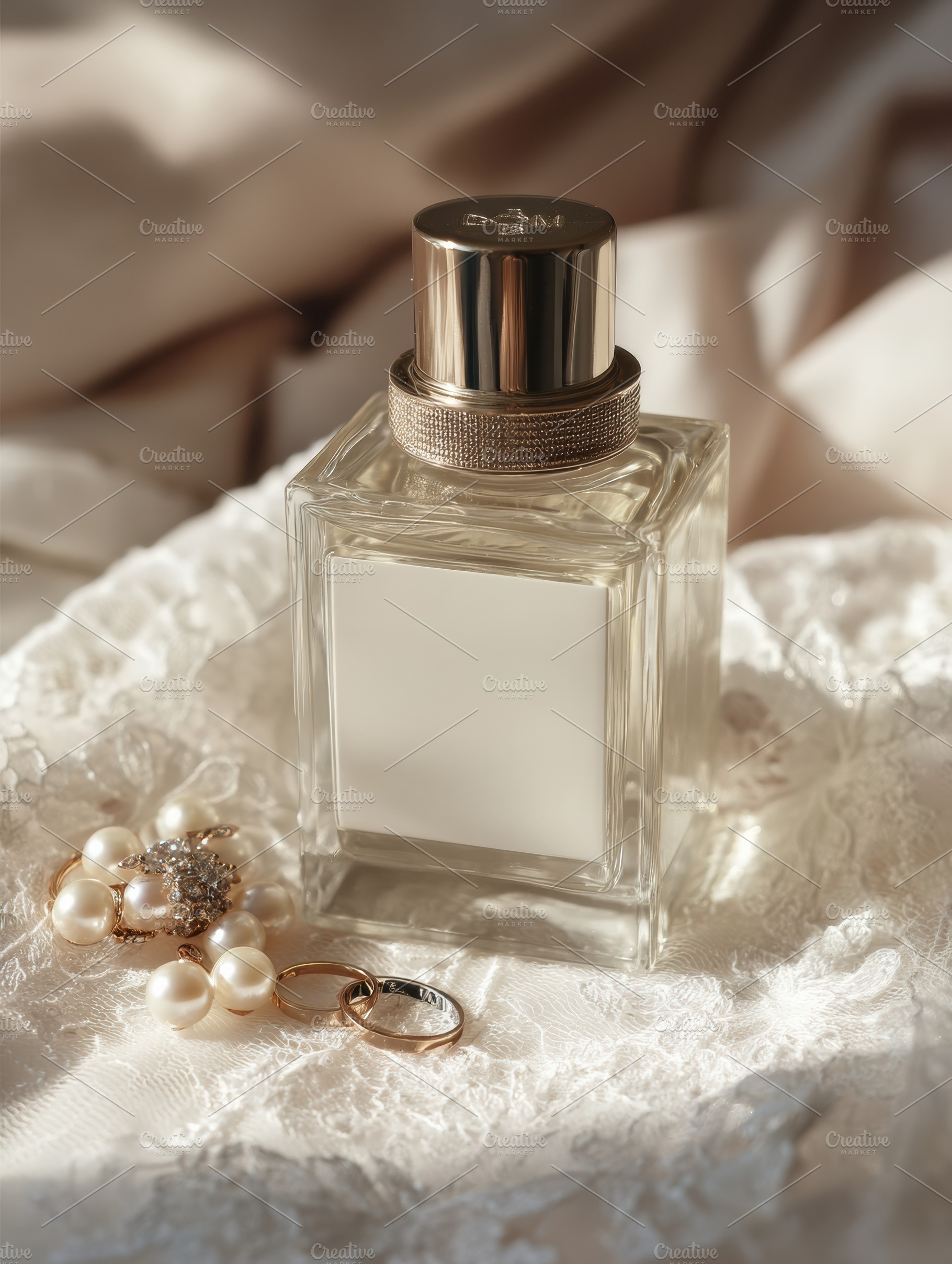 Bride’s perfume and earrings mockup, a Beauty & Fashion Photo by Virgo Studio