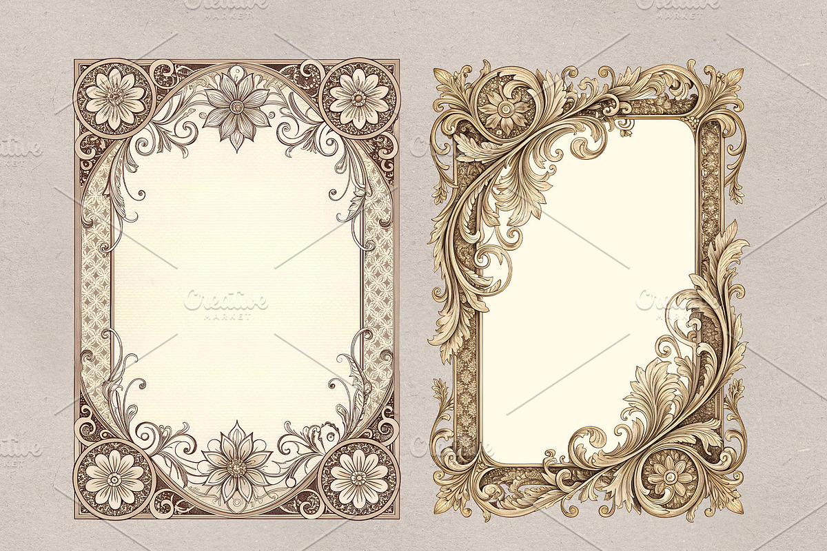 Vintage Decorative Borders & Frames, a Decorative Illustration by MRI STUDIO (Photo 8 of 34)