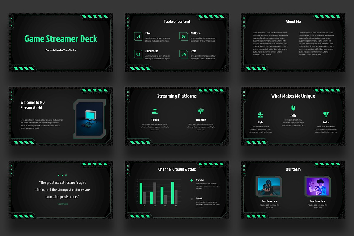 Game Streamer Deck Presentation, a Presentation Template by BumbleGraph Studio (Photo 3 of 5)
