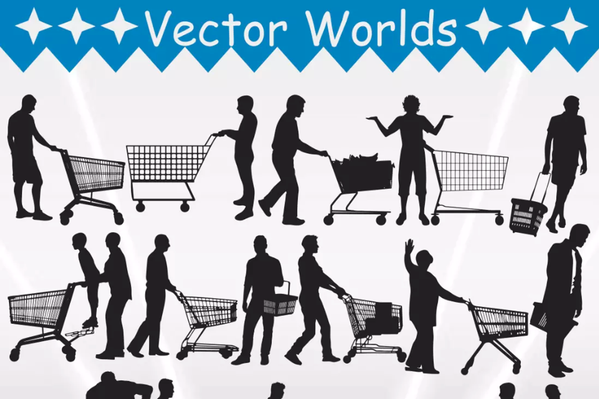 Man With Shopping Cart Svg, an Object Graphic by VectorWorlds (Photo 2 of 3)