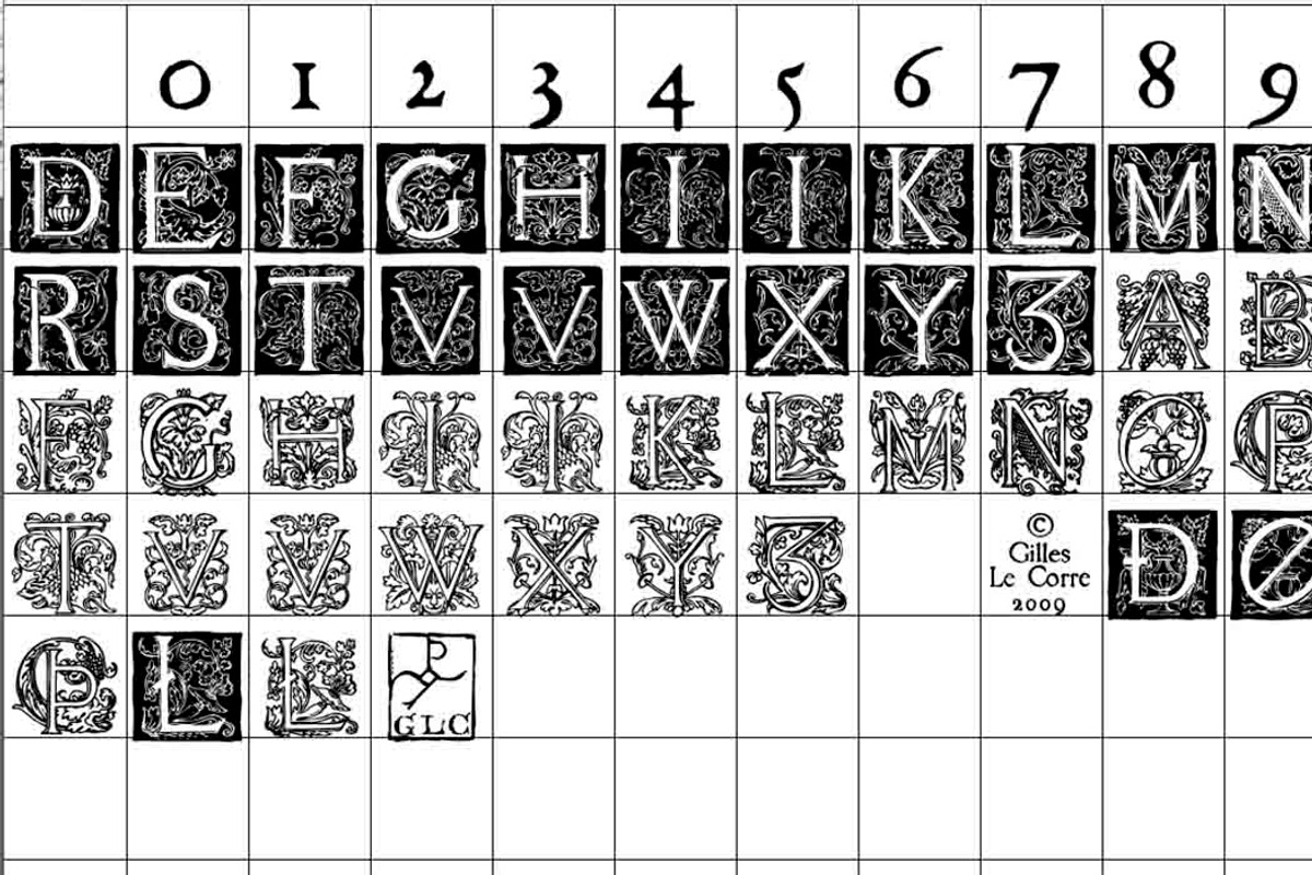 1585 Flowery initials preview 2
