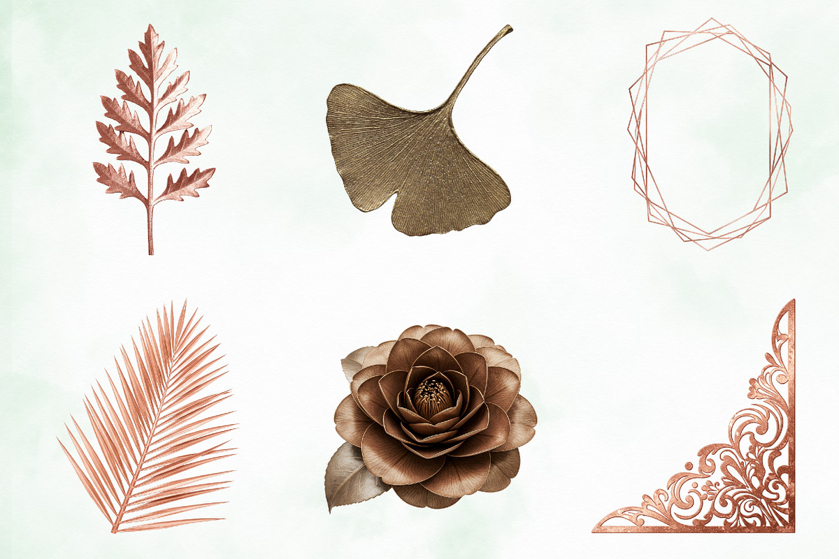 Rose Gold Foil Floral Elements, an Illustration by Creative Art (Photo 7 of 8)