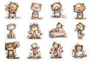 Whimsical Spring Cat Clipart, an Illustration by Dream Creation (Thumbnail 2 of 4)
