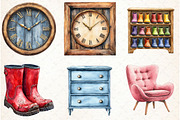 Cozy Home. Room Decor Watercolor Cli, an Illustration by Libby Wishes (Thumbnail 4 of 7)